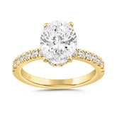 LADIES RING 2 1/2CT ROUND/OVAL DIAMOND 14K YELLOW GOLD (CENTER STONE OVAL DIAMOND 2CT )